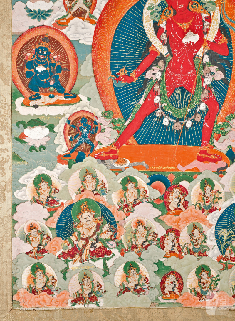 THANGKA REPRÉSENTANT VAJRAVARAHI  BHOUTAN, XVIIIE-XIXE SIÈCLE - 图4